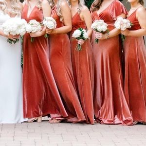 Jenny Yoo Dusty Rose Velvet Bridesmaid Dress